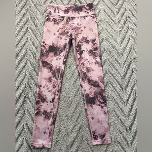 Athleta Girl high rise printed chit chat tight XL / 14 pink leggings moonstone
